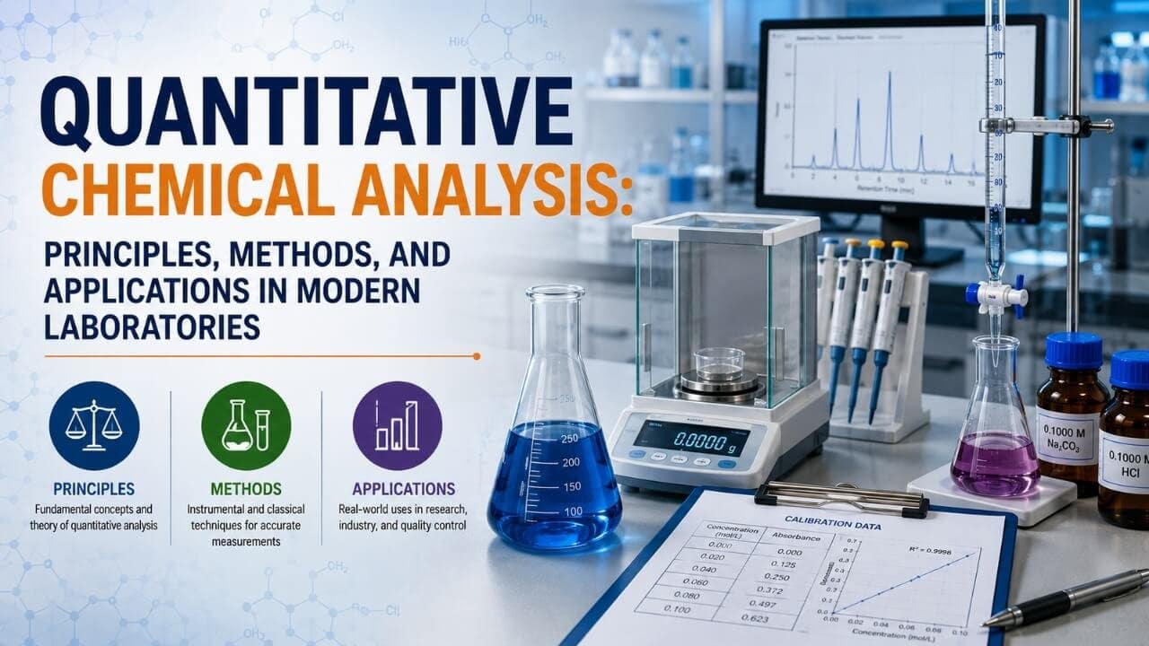 Quantitative Chemical Analysis laboratory with advanced analytical instruments performing chemical testing and quality control measurements