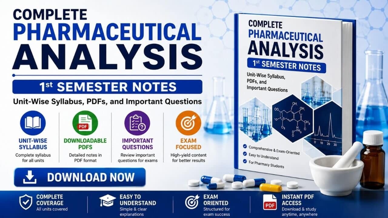 Complete Pharmaceutical Analysis 1st Semester Notes