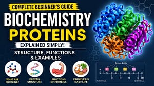 Biochemistry Proteins: structure, amino acids, protein synthesis, types, and biological functions explained with examples